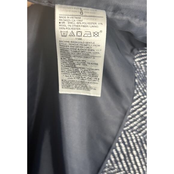 Old Navy Soft Brushed Herringbone Wool Blend Jacket Size Large Navy Gray *FLAW* - Picture 11 of 13